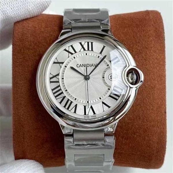 Relojes Richa de lujo Milles Aguja azul Pareja Globo Cuarzo Mujeres Hombres Banda de acero Calendario impermeable v6