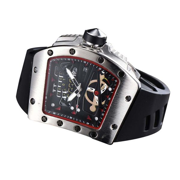 Luxe Richardmill Montre Nouvelle mode vente chaude montres pour hommes creux bande de gel de silice montre à quartz de haute qualité en gros S8KK
