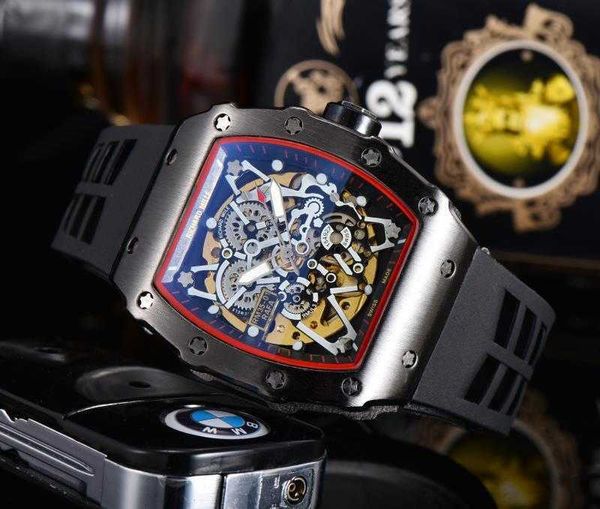 Reloj Richardmill de lujo Colección más vendida de cuarzo Reloj de cuarzo para hombre de nuevo estilo banda de goma VLTM