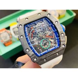 Lujo Richas Miers Reloj suizo ZF Factory Tourbillon Movimiento automático superclone aaaa Mecánica Milles Rm1104 cronógrafo de función completa uhr 9DWA RM11 carbo