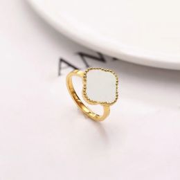 Bague de luxe 4/quatre feuilles trèfle anneaux designer pour femmes bijoux de mode femme plaqué or 18 carats bleu vert coquille diamant bague de mariage anneaux chinois livraison gratuite