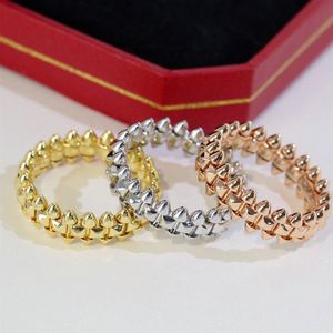 luxe ring klassieke nagel diamanten ringen ontwerper voor vrouwen sieraden 18K goud zilver roestvrij staal verlovingsring mannen bruiloft kerst verjaardagscadeau
