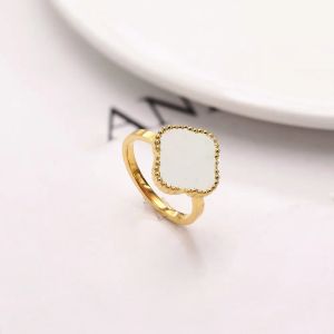 Luxe ring klaver ringen ontwerper voor vrouwen mode sieraden vrouw vergulde 18k goud blauw groene shell diamant bruiloft Chinese gratis verzending