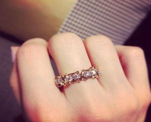 Luxury ring Jean Schlumberger Brand Designer S925 Sterling Silver Cross Full Crystal Finger Cluster for Women Fashion Jewelry3716452