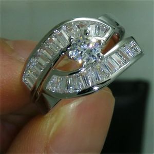 Infinity Lab – ensemble de bagues en diamant, en or blanc 10kt, pour femmes et hommes, bijoux de fiançailles, cadeau de fête