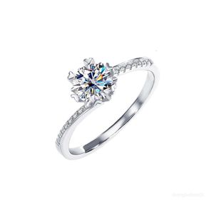 Luxe ringen designer ring voor vrouwen 925 sterling zilver 1CT 2CT VVS moissanite ring pass diamant tester liefde ring verlovingsring nagel ring designer sieraden Amerikaanse maat 5-9