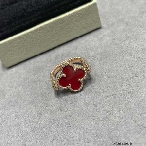 Luxe ringen voor koppels Non-Defrmation Nieuwe High Red Ring Vanly Women 18K Rose Gold met Common Cliek