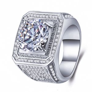 Bagues de luxe pour hommes atmosphère pierre nue pleine bague en diamant mode dominatrice bague pour hommes en diamant micro-incrusté