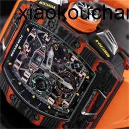 Luxe RMiles horloge automatisch SuperClone KV Factory RM11-03 McLaren-samenwerking kleur carbon + zijkant volledig uitgehold koolstofvezel saffier schip door FedexFJFQ