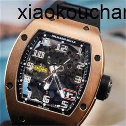Luxe RMiles horloge automatisch SuperClone KV Factory RM029 18K goud met kaartKoolstofvezel saffier schip door Fedex1ZOG