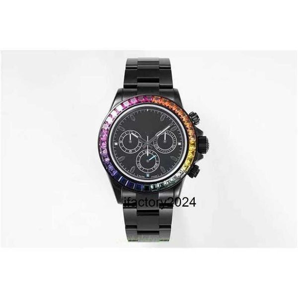 Reloj de lujo Rolaxs Movimiento automático Clean Factory N 4130 cuenta con revestimiento negro DLC de cuerpo completo Profundidad impermeable de 30 metros