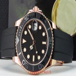 Luxe roségouden horloge heren mechanisch 2813 horloges voor mannen keramische bezel saffier master zwarte dial horloge 40mm 268655 rubbe330d