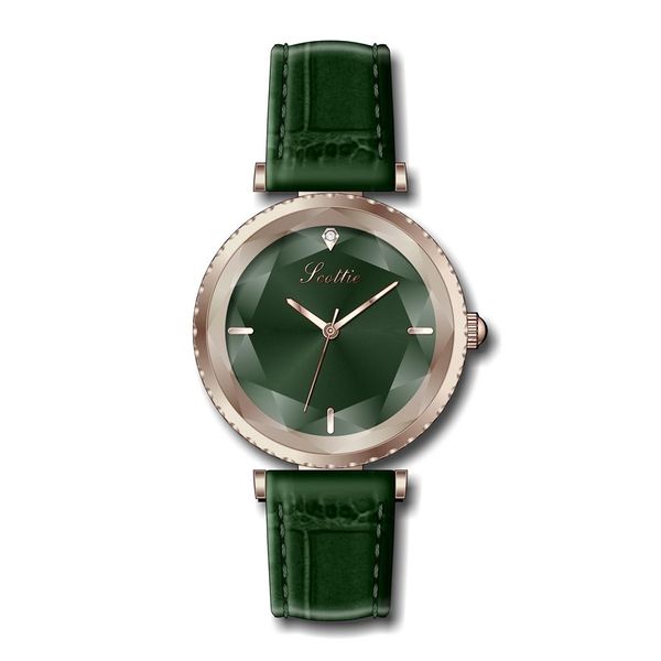 Relojes de lujo de oro rosa para mujer, reloj de pulsera femenino resistente al agua Movt japonés de calidad de cuero genuino a la moda 2019, reloj de regalo 258D