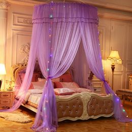 Moustiquaire ronde de luxe pour chambre à coucher, rideau anti-insectes, dôme, dessus de lit de princesse, décoration de mariage, pièce maîtresse