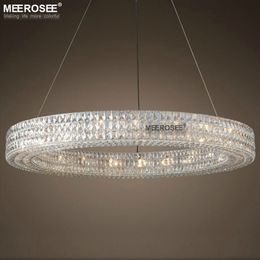 Luxe ronde kristallen kroonluchter licht moderne grote armaturen hangende binnenverlichting voor restaurant hotelproject kristallen lamp Lamparas