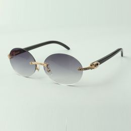 Black Buffs zonnebrillen 8100903-B met kleine diamanten sets en 58 mm ovale lenzen