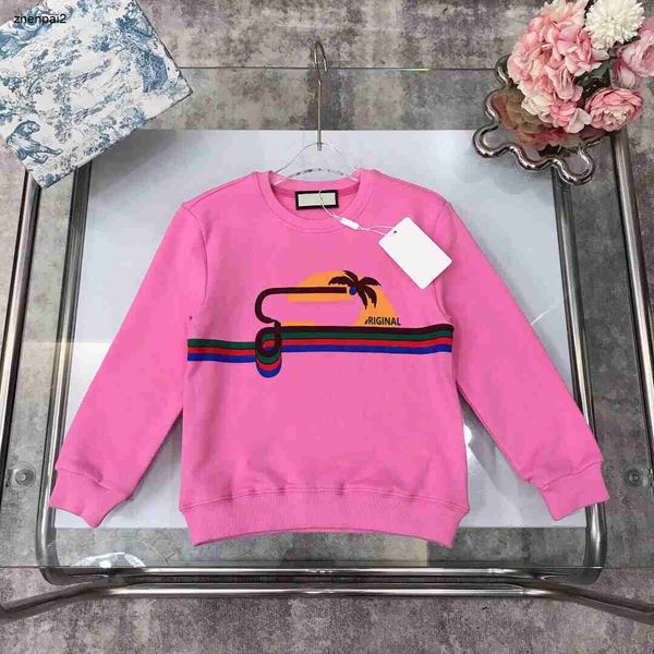 Sudadera con capucha de lujo con cuello redondo para bebé Etiquetas completas suéter para niños Tamaño 100-150 Jersey para niños con estampado de rayas multicolores 25 de octubre