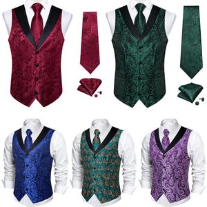 Luxe Koningsblauw Rood Sjaalkraag Pak Vest Slim Fit Vest voor Bruiloft Bruidsjonkers VNeck Tuxedo Mouwloos Jasje DiBanGu 240312