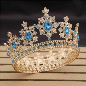 Luxe Royal King Bruiloft Crown Bruid Tiara's en Crowns Queen Haar Sieraden Crystal Diadeem Prom Hoofdtooi Hoofd AccessoRie Pageant 210707
