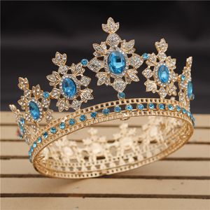 Luxe Royal King Bruiloft Crown Bruid Tiara's en Crowns Queen Haar Sieraden Crystal Diadeem Prom Hoofdtooi Hoofd AccessoRie Pageant T200108
