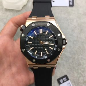 Reloj recortado de lujo Royal para hombre 15710ST Movimiento automático Esfera de 42 mm Parte posterior transparente Caja de acero inoxidable 316 Correa de caucho Regalo para hombre Envío gratis