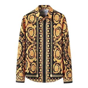 Chemise royale de luxe hommes marque à manches longues hommes chemises habillées chemise à imprimé floral baroque hommes fête chemise formelle Camisas Hombre 210714