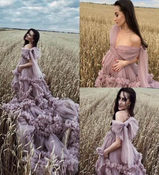 Robes de soirée Ruffles de luxe V Couce de maternité en tulle pour la robe de lingerie de Bouloir Babydoll4862644