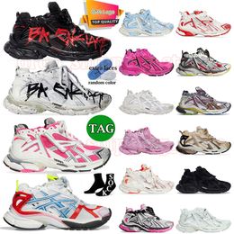 Luxury Runner 7.0 Tracks Chaussures habillées Paris Platform Graffiti Noir Blanc Néon Jaune BOURGOGNE Deconstruction Baskets Hommes Femmes Sneaker jogging Dhgate Taille 35-46