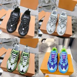 Runner Luxury Tatic Sneakers Designer Men de course Chaussures de course en cuir bas Sneaker décontracté extraordinaire Louisey noir blanc gris vert bleu orange silvery