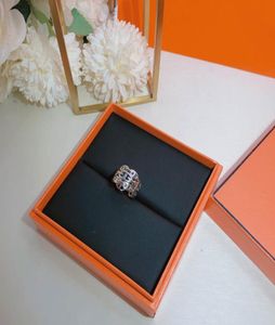 Luxe S925 Zilveren sieraden Designer Ring Sieraden Mannelijke en vrouwelijke varkensneusring Opening verstelbare maat Party Wedding Matching Box5212676
