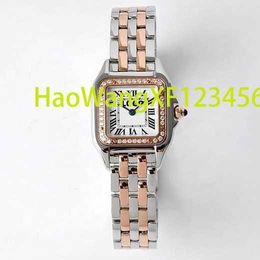 Luxe saffier dames horloge 22 mm w3pn0006 kwartsbeweging tweekleurige diamanten merk vrouwelijke horloges