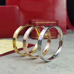 Bracelet de concepteur de luxe Femmes 925 Bracelets à manchette à haute polie en argent sterling à 18 carats avec tournevis 6 mm de bijoux de bracelet pour hommes larges tenue quotidienne