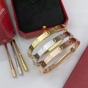 Tournevis de luxe amour manchette Bracelet mode unisexe Couple Bracelet en acier inoxydable 316L 18K véritable plaqué or bijoux 3028