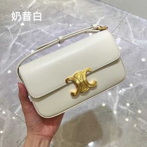 Bolsos de mano de lujo Selins'sinnee Bolso de hombro Paquete de mensajero de alto sentido El mismo mini bolso triunfal para las axilas con cierre de tofu con logotipo real