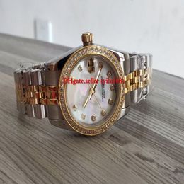 Montre de luxe pour femmes, vente de luxe, 26 mm, 31mm, pour dames, DATE JUST 178383, lunette en diamant, perle blanche, mère avec diamants, classique 267m