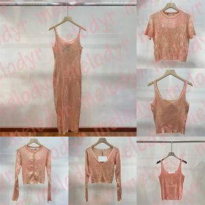 Luxe Sequin Bustiers Tees Gilet Robe Sexy Tricoté Sling Robes Party Wear Designer Slim Tank Crop Tops