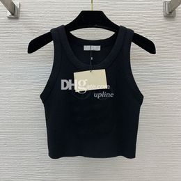 Luxury Sexe Sexletts Women Designer Tanks tricotés Broidered Tops Blanc Blanc Black Summer Daily Knits Tees
