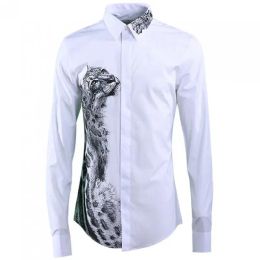 Chemise de luxe hommes nouveauté Chetak chemise imprimée hommes à manches longues de haute qualité chemises pour hommes décontracté coupe ajustée Camisa Masculina