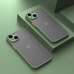 Coque de luxe antichoc en silicone mat, étui rigide transparent en PC pour iPhone 14 13 12 11 Pro Max Mini X Xs XR 7 8 Plus SE3