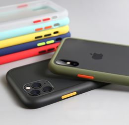 Caso de lujo a prueba de choques para iPhone X XR XS MAX Silicona Cubierta de teléfono Matte translúcido para iPhone 11 Pro Max 7 8 Plus Case6708996