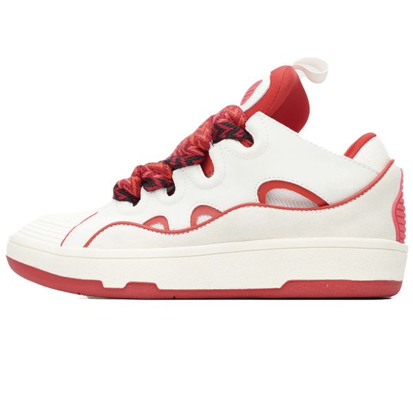 Chaussures de luxe en cuir baskets designers concepteurs lavins skate entraîner extraordinaire moquette nappa plate-forme masculine sport avec des lacets doubles cirés et tissés blancs noirs