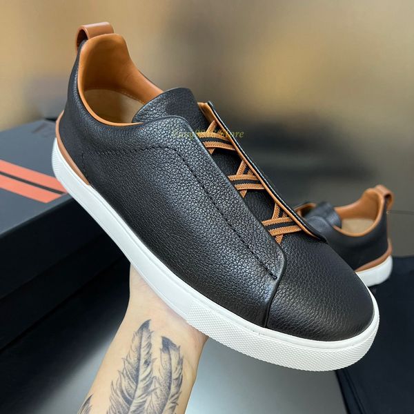 Zapatillas de lujo zapatillas de deporte diseñador entrenadores para hombres mulas planas casuales triple s fuera de la oficina zapatilla para hombres bandas cruzadas hombre bajo topes de vaca de cuero suave negro con caja