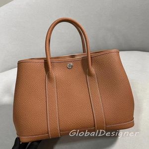 Luxe schoudertas Gestructuur Echte lederen portemonnee Togo Handtas Dames Designer Garden Party Casual draagtas Handgemaakte spiegelkwaliteit grote capaciteit forens 10a