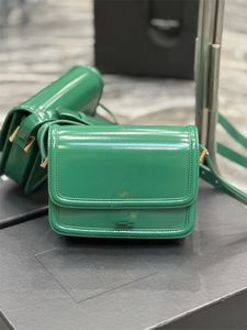 Luxe schoudertassen modetassen van topkwaliteit glanzend rundleer Rue De Solferino merkontwerper groene vierkante tas gouden alfabet Y charme met originele verpakking b71