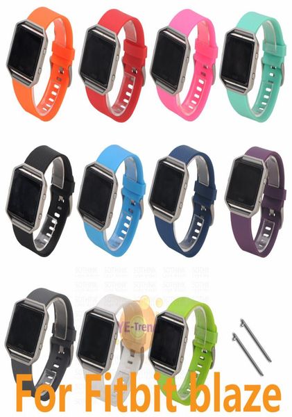 Correa de silicio de muñeca de reemplazo de alta calidad de banda de silicona de lujo para pulsera de reloj inteligente Fitbit Blaze 11 Color8995047