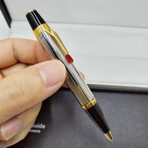 Luxe argent/noir MB mini stylo à bille bureau d'affaires papeterie poche écriture recharge stylos cadeau 240117