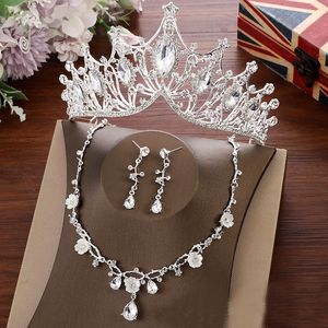 Luxe argent cristal strass diadème perles couronnes de mariée reine princesse diadèmes pour femmes filles mariage cheveux accessoires ensemble