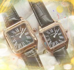 Lujo simple cuadrado romano dial relojes hombres y mujeres Movimiento de cuarzo importado dos pines hebilla original pulsera de negocios casual highend elegante noble reloj