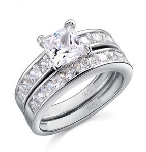 Taille de luxe 5678910 Bijoux 10kt or blanc rempli de princesse topaze coupe simulée de bague de mariage diamant cadeau avec boîte 43 N29378974