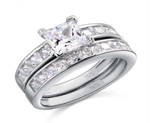 Taille de luxe 5678910 bijoux 10kt or blanc rempli de princesse topaze coupe simulée de bague de mariage diamant cadeau avec boîte 43 N28565108